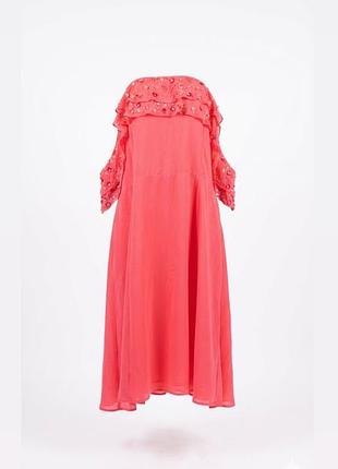 Яркое вечернее платье asos curve с декором и открытыми плечами, размер uk 24