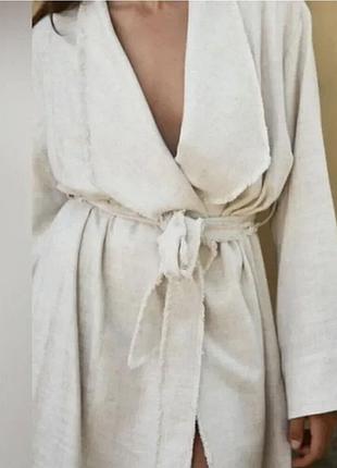 Льняной летний плащ zara в стиле рустик, новый, xs