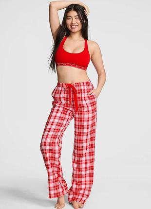 Піжамні фланелеві штани victoria's secret pink flannel pajama pants