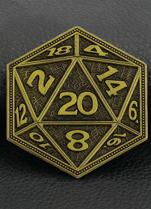 Велика монета для гри dungeons and dragons d20 dice жетон на удачу настільна гра підземелля і дракони кубики дайси дракон медаль