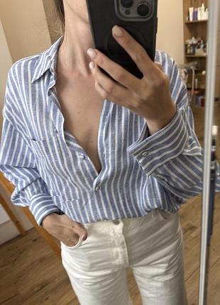 Рубашка zara в полоску