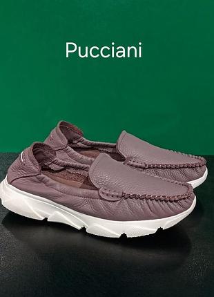 Кожаные женские мокасины слипоны pucciani