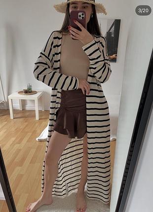 Кардиган у смужку зара zara бавовна та віскоза