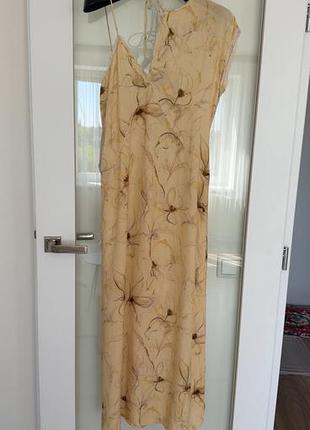 Сукня максі, zara. в квіти. асиметрична
