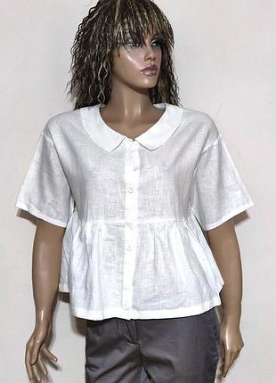 Linen life handmade custom  льняная блуза рубашка /0000h/