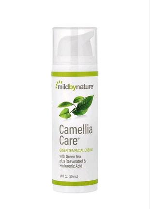 Крем для обличчя з зеленим чаєм mild by nature camellia care green tea facial cream 50 мл