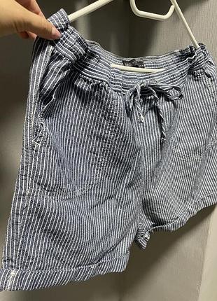 Шорти m&s у смужку льон, бавовна