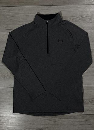 Серая спортивная кофта лонгслив андер армор under armour tech 2.0 1/3 zip, m, оригинал