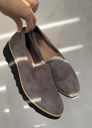 Нові замшеві туфлі clarks, 40-41р
