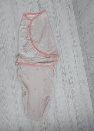 Бавовняна пелюшка кокон на липучках та блискавка бренду gllquen baby для дівчинки 0-3м