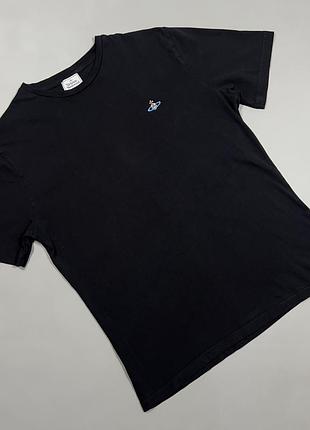 Чоловіча чорна футболка vivienne westwood із вишитим логотипом orb розмір l