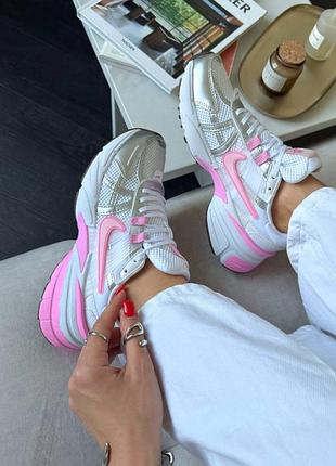 Женские кроссовки nike v2k run silver/pink/white/smb+ 🔗