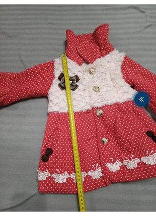 Затепленное пальто для девочки 3-5 лет 5