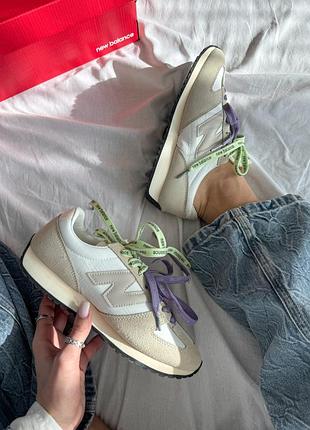 Кожаные кроссовки new balance 471 white/beige