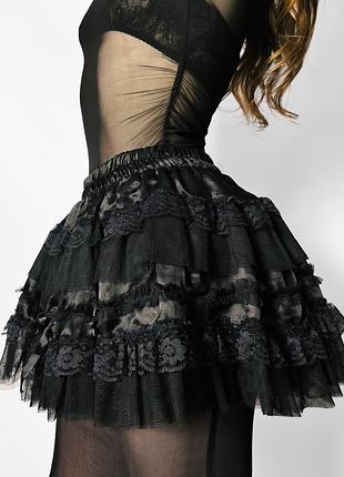 Lolita style готична міні спідниця з мереживом