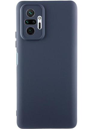 Чехол tpu getman liquid silk full camera для xiaomi redmi note 10 pro / 10 pro max синий / midnight blue