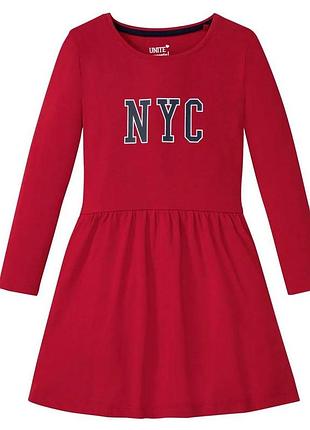 Сукня бавовняне з принтом для дівчинки pepperts lycra® 343041 158-164 см (12-14 years) червоний