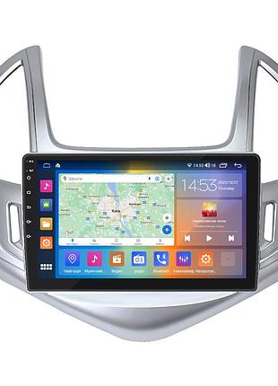 Штатна магнітола lesko для chevrolet cruze i рестайлінг 2012-2016 екран 9" 2/32gb carplay 4g wi-fi gps prime