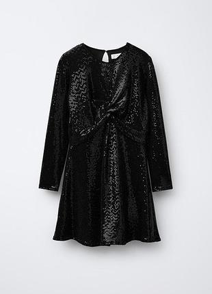 Платье праздничное нарядное черное блестящая на девочку zara
