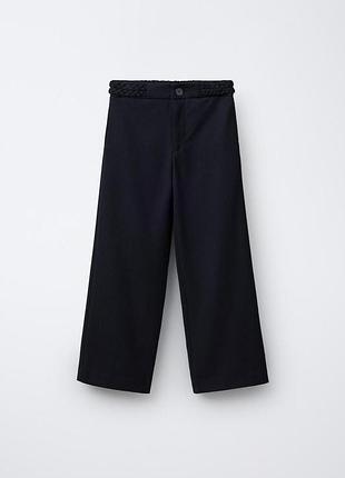 Брюки класичні на дівчину прямі zara для школи темносині
