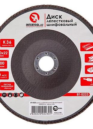 Круг лепестковый торцевой intertool 180 мм р36