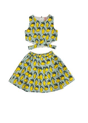89990 комплект: топ и юбка для девочки king kid 105 см желтый