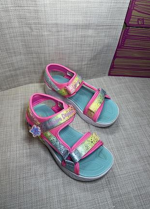 Оригінальні босоніжки сандалі на липучці skechers з підсвіткою