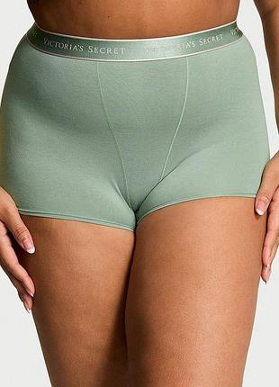 Женские трусики victoria's secret (2959229181396) logo cotton high-waist boyshort xxl зеленые