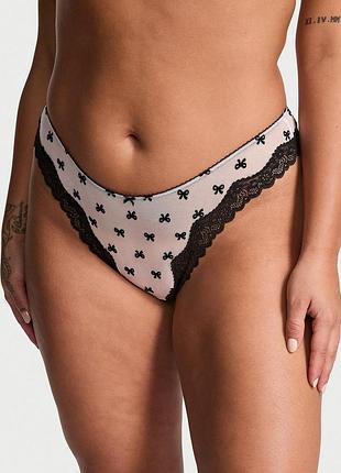 Жіночі трусики victoria's secret (2163389432547) tease mesh стрінги m рожеві
