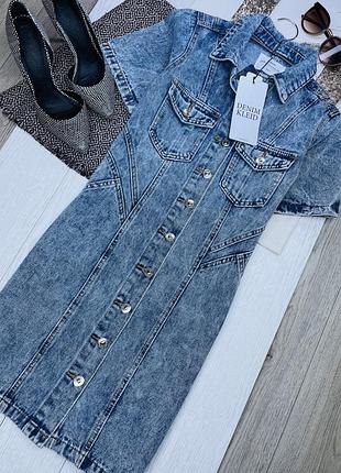 Нова джинсова сукня s denim літня сукня сорочка джинсове плаття коротке пряма сукня