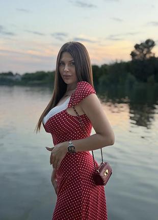 Платье в горошек,в горох,длинное,на фотосессию,вечернее,с кружевом,в французском стиле