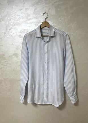 Чоловіча сорочка з льону massimo dutti, розмір м