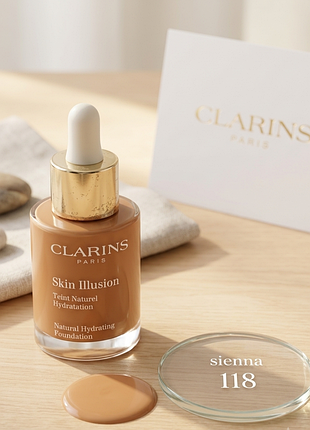Clarins skin illusion natural hydrating foundation – увлажняющий тональный крем с естественным финишем.