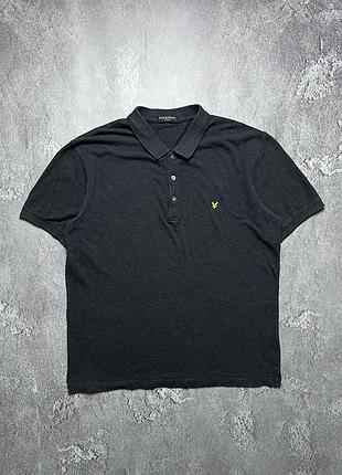 Vintage винтажная футболка поло lyle scott лайл скот big logo casual кэжуал size xl размер хл