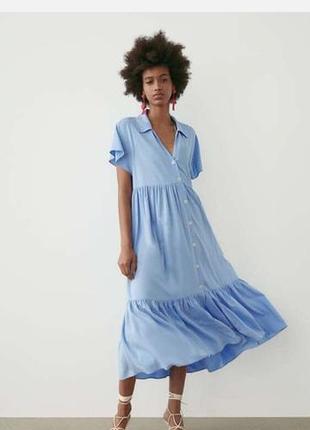 Платье рубашка zara летнее