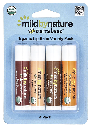 Набір органічних бальзамів для губ sierra bees variety pack від mild by nature