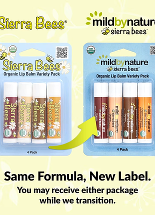 Набір органічних бальзамів для губ sierra bees variety pack від mild by nature
