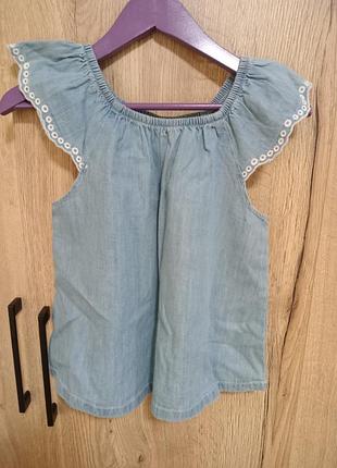 Джинсовая блуза denim на рост 128 состояние новое.