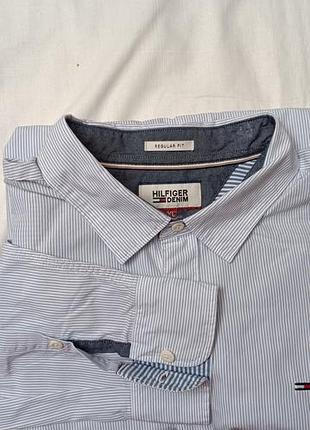 Рубашка мужская, hilfinger denim, котоновая, длинный рукав.