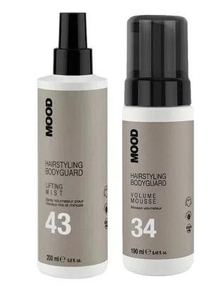 Набір для об'єму волосся mood спрей-міст lifting mist 200 мл, мус volume mousse 200 мл