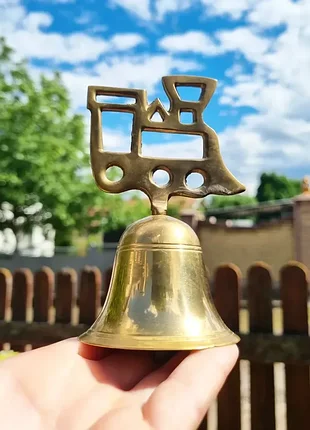 Коллекционный редкий колокольчик, звонок в форме паровоза.
