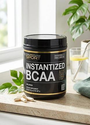 Незаменимые аминокислоты bcaa в порошке (чистые, без вкусовых добавок) california gold nutrition, 907 г
