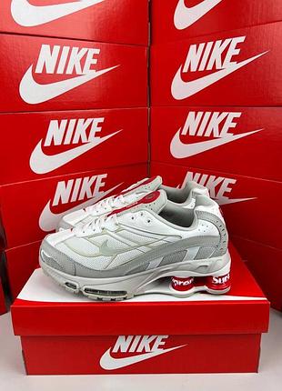 Nike x supreme shox ride 2 sp grey white red