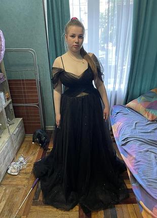 Випускна сукня в підлогу чорного кольору, l–xl. 📩 за додатковими фото та замірами пишіть у повідомлення.номер телефону : +380931846029