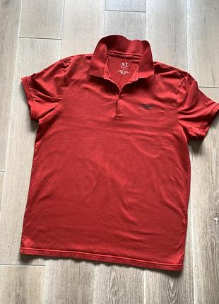 Поло червоне armani exchange