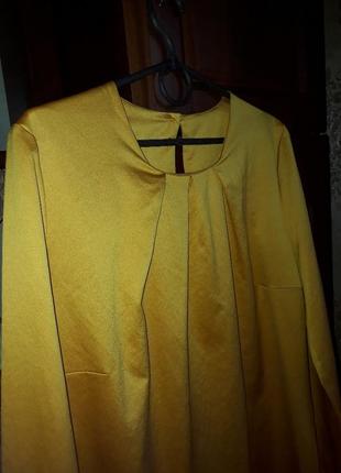Шыкарнная блузка горчичного цвета