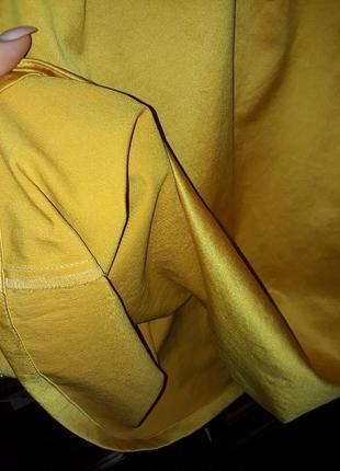 Шыкарнная блузка гірчичного кольору7 фото