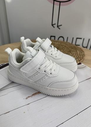 Кросівки clibee 27 28 29 дитячі білі на липучці (вз2063)