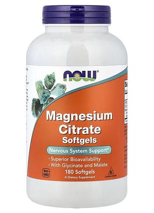 Магний цитрат now foods magnesium citrate 180 капсул