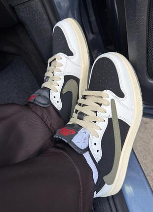 Кросівки nike air jordan 1 travis scott olive